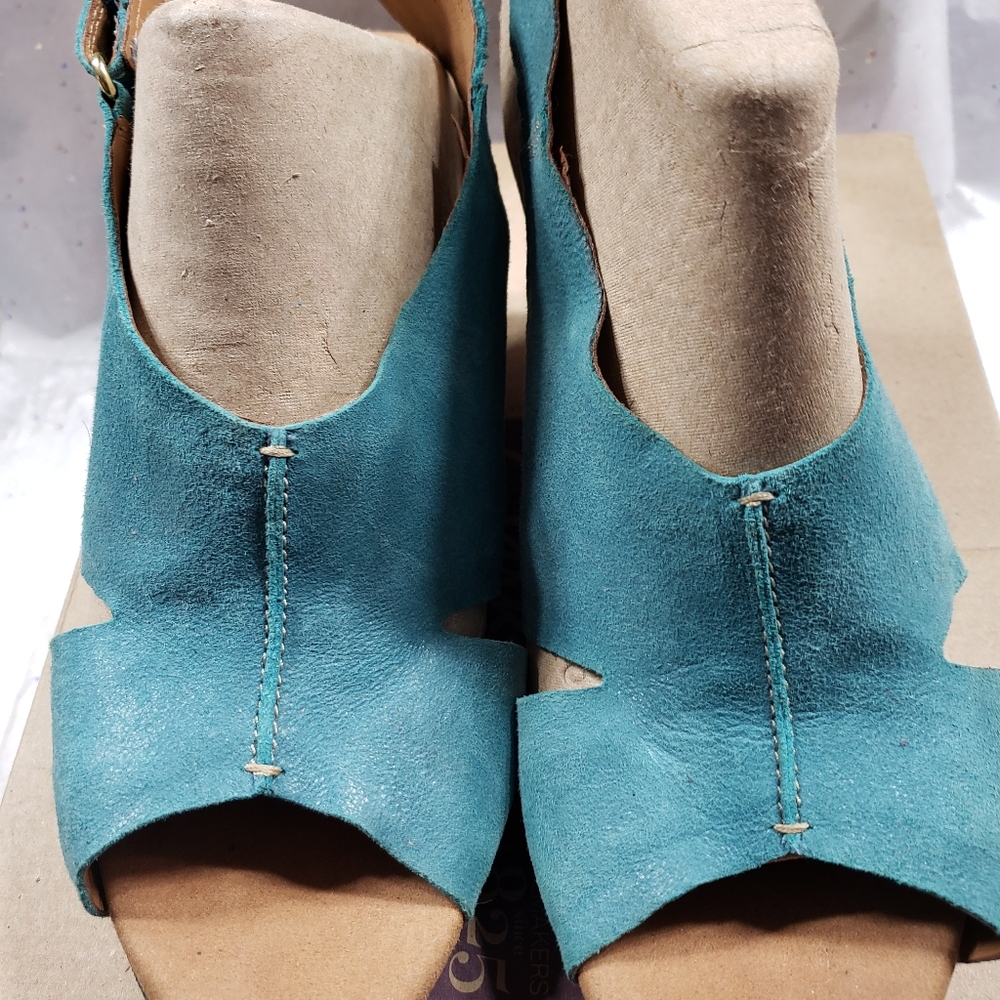 Clarks HELIO FLOAT Suede Blue SANDALS 8.5M